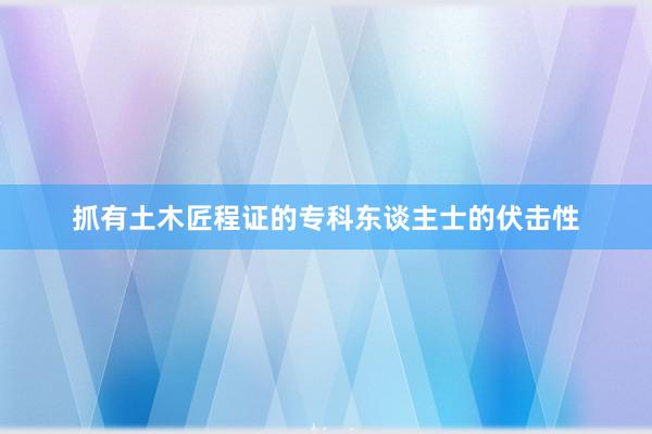 抓有土木匠程证的专科东谈主士的伏击性